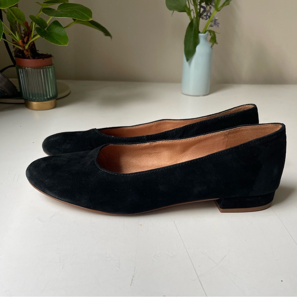 Madewell black suede ballet flat 9 1/2